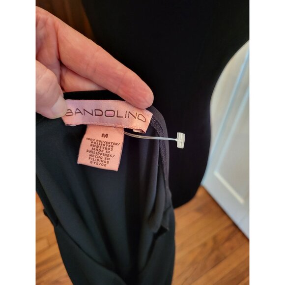 Black Faux Wrap Tank Ruched Midi Dress M Minimal Party Old Money Whimsygoth - Picture 6 of 6